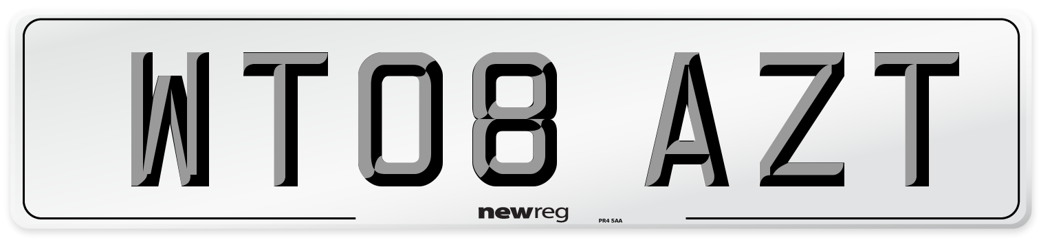WT08 AZT Number Plate from New Reg